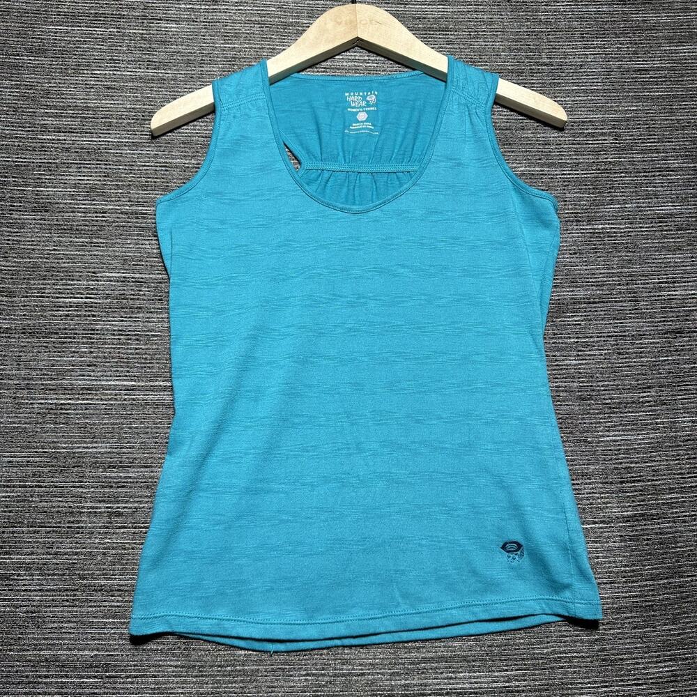 Mountain Hardwear Tank Top Womens XS Blue Slub Striped Outdoor Hiking Casual
